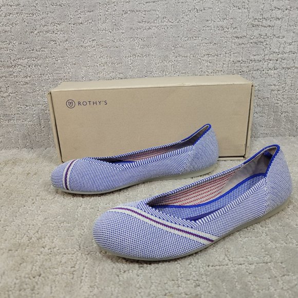 Rothy's The Flat  Reflective Stripe Slip On Shoes Women's Size US 8, 8.5 RETIRED - Picture 6 of 10